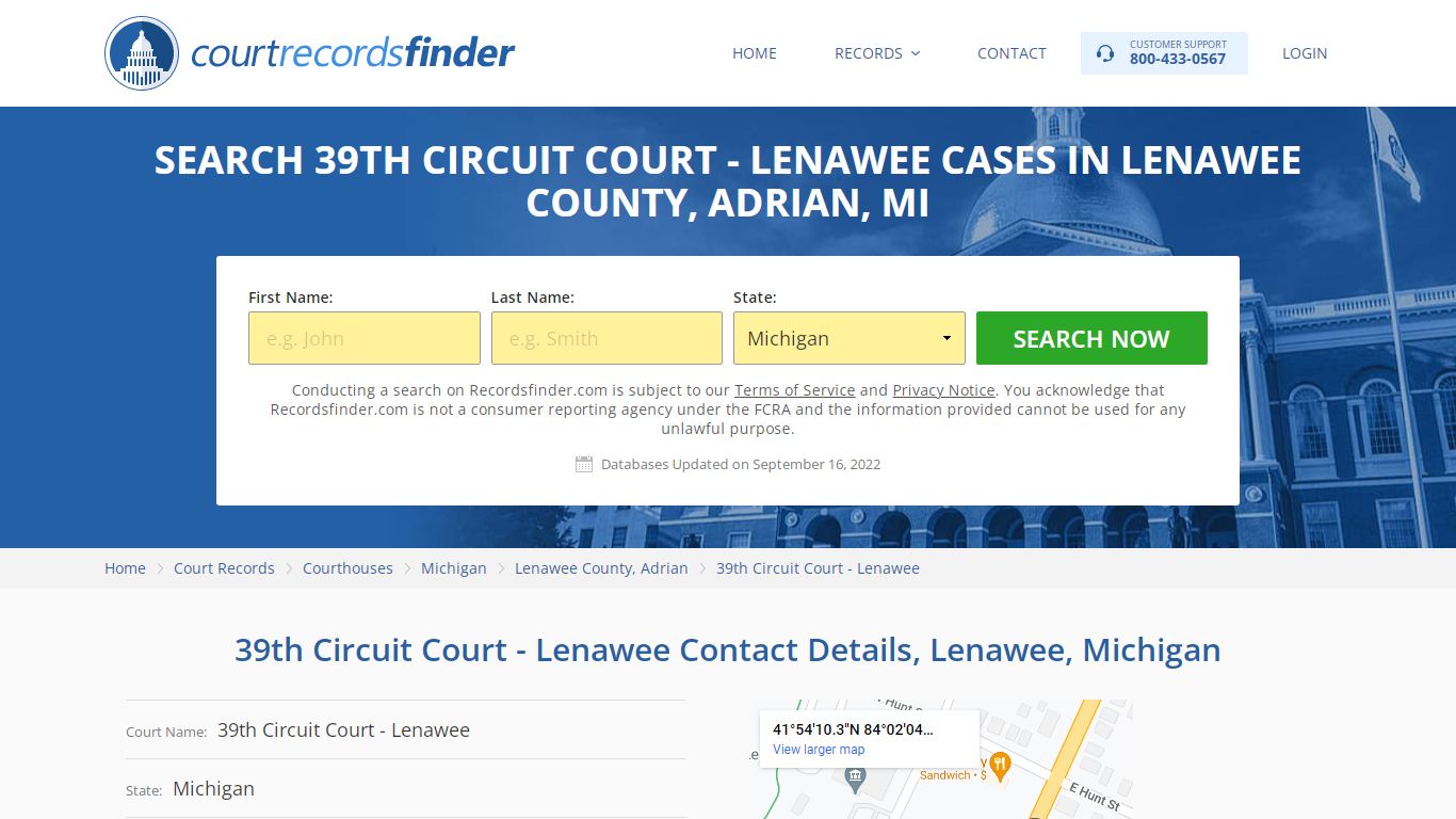 39th Circuit Court - Lenawee Case Search - Lenawee County, MI ...