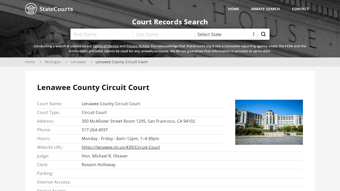 Lenawee County Circuit Court - State Courts